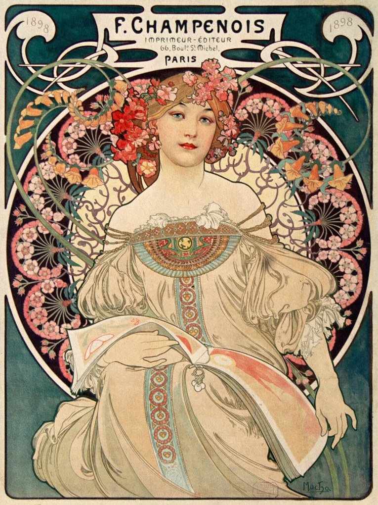 Umelecká tlač F. Champenois by Alphonse Mucha, (30 x 40 cm)