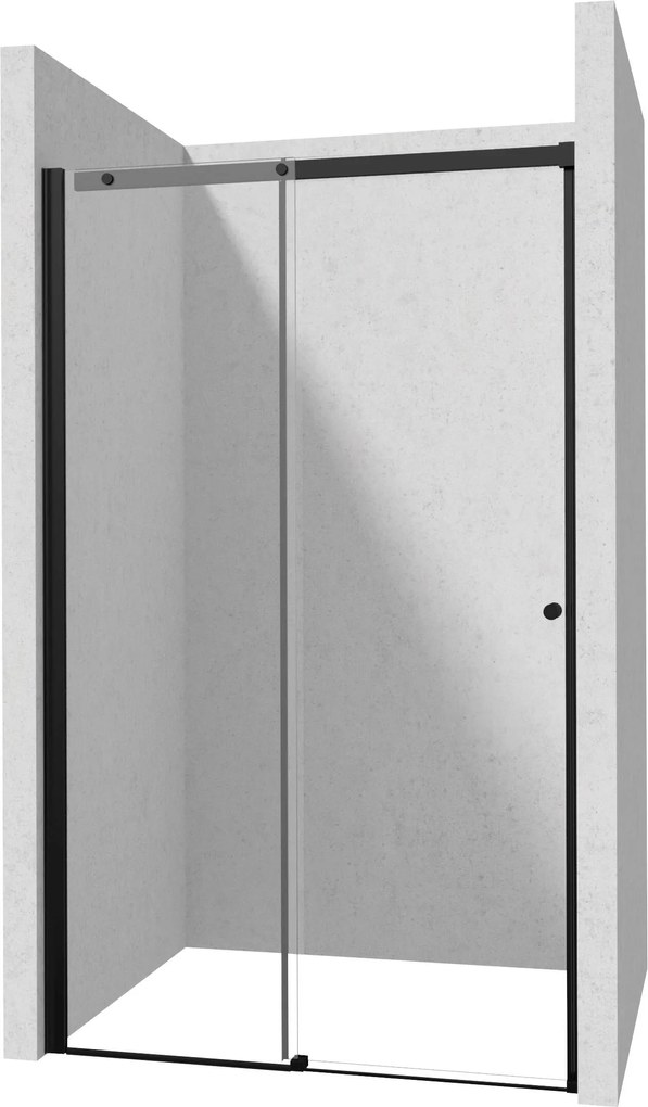 Deante Kerria Plus, posuvné sprchové dvere 160x200 cm, 6mm číre sklo, čierny profil, DEA-KTSPN16P