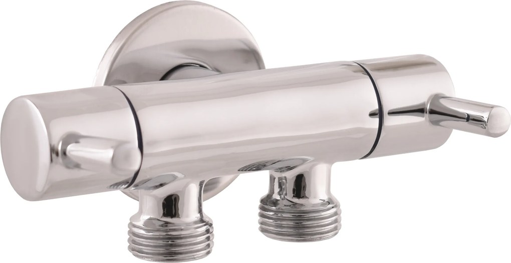 Slezák - RAV Ventil rohový dvojitý s keramickými vŕškami 1/2" x 2 x 1/2" - RV0222, Chróm