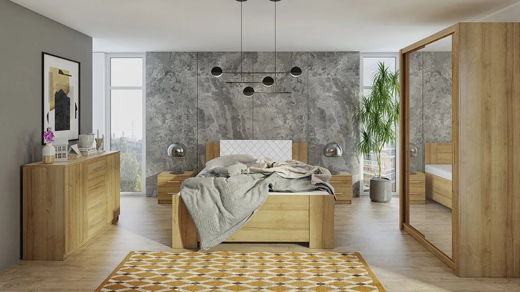 Spálňa Kler II, Farby: biela / biely + ekokoža soft 011 pik