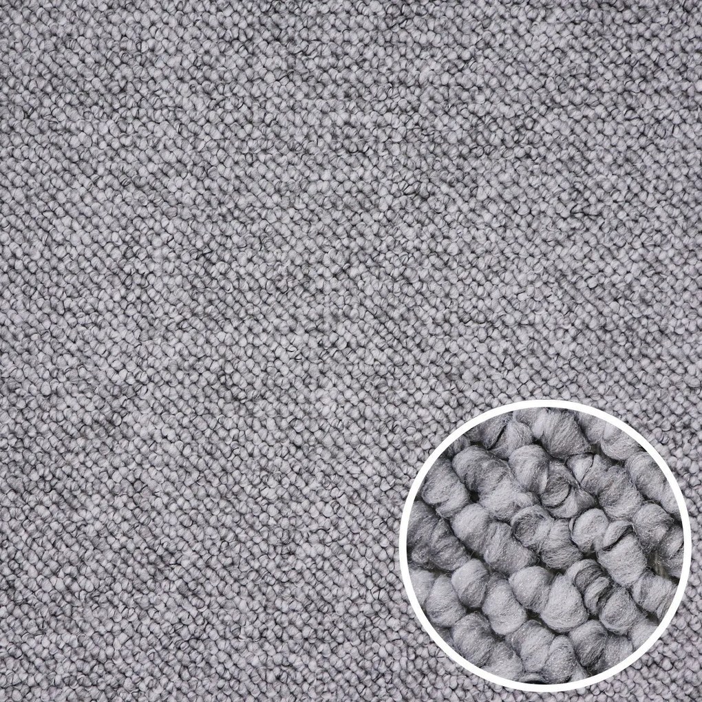 Balta 70x240 cm Metrážny koberec Wolly 920 šedá, šíře, šedá, filc, obývacia izba