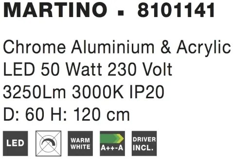 LED luster Martino 60 Chrome