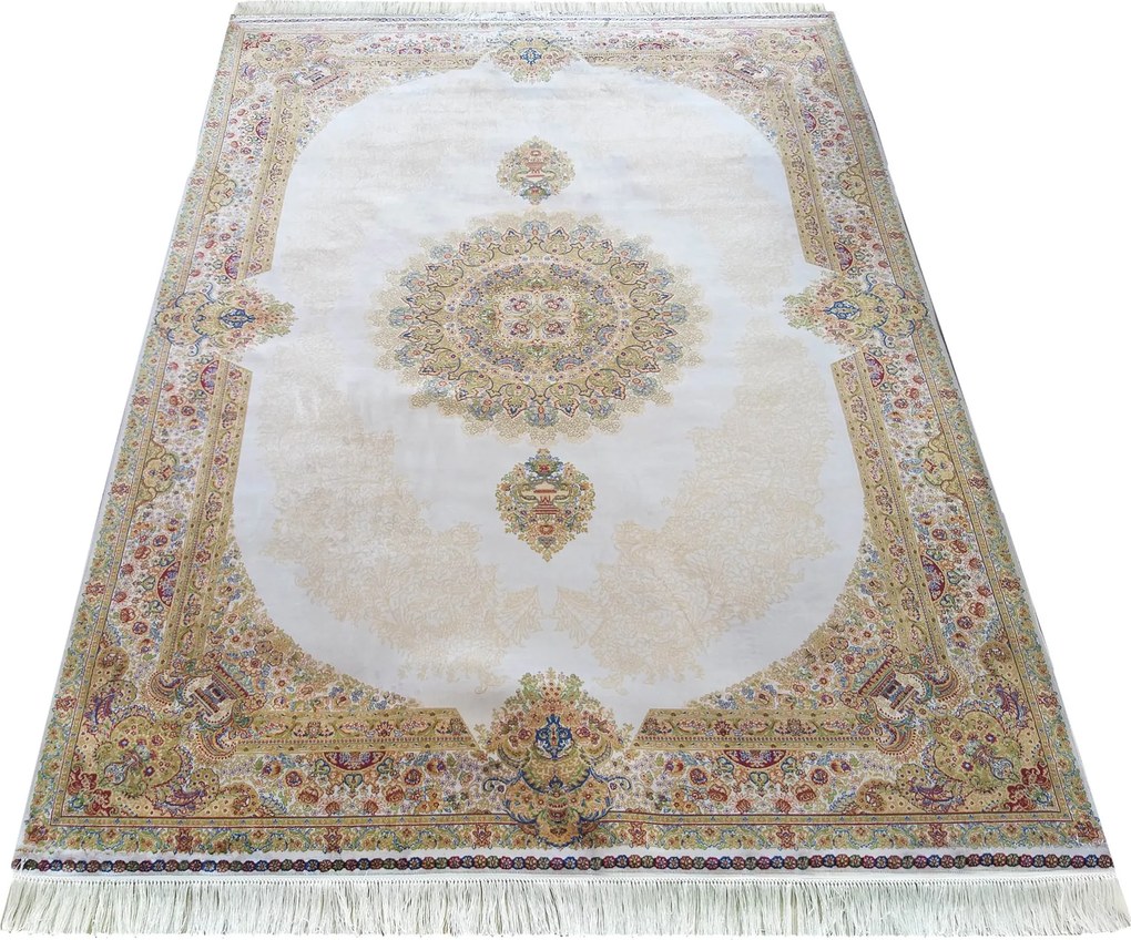 DY Hodvábny exkluzívny koberec Qum Silk 03 - krémová Rozmer: 200x300 cm
