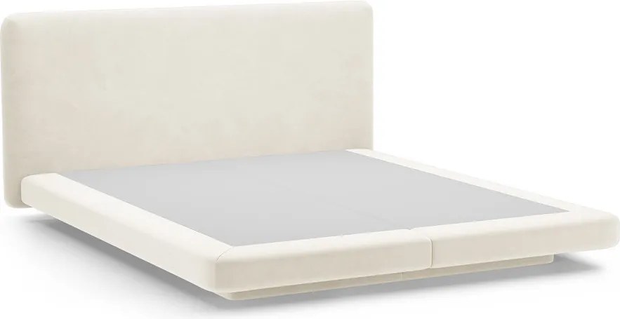 Slonovinová čalúnená dvojlôžková posteľ 180x200 cm Linea – Micadoni