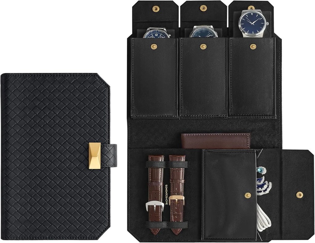Úložný organizér na hodinky Basse čierny