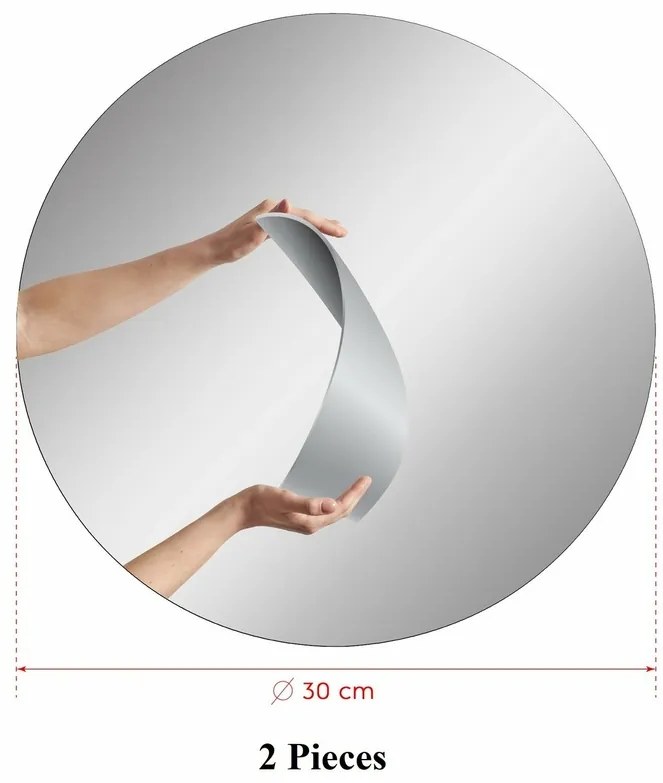 Kruhové zrkadlo 30 cm, 2 ks, 2 ks