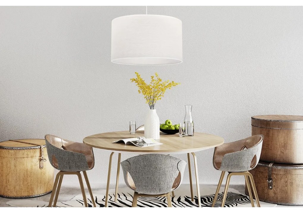 Závesné svietidlo Juta, 1x biele jutové tienidlo, (fi 40cm), w