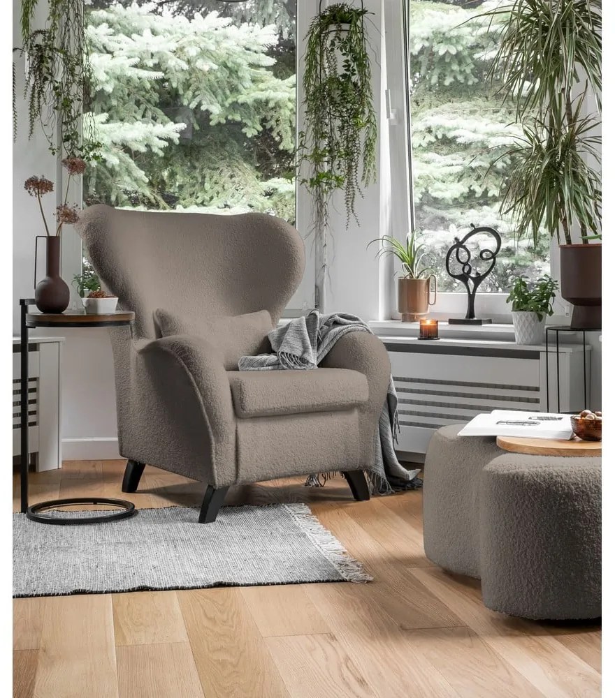 Hnedé kreslo ušiak Miuform Miuf