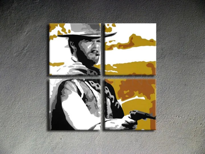 Ručne maľovaný POP Art obraz Clint Eastwood