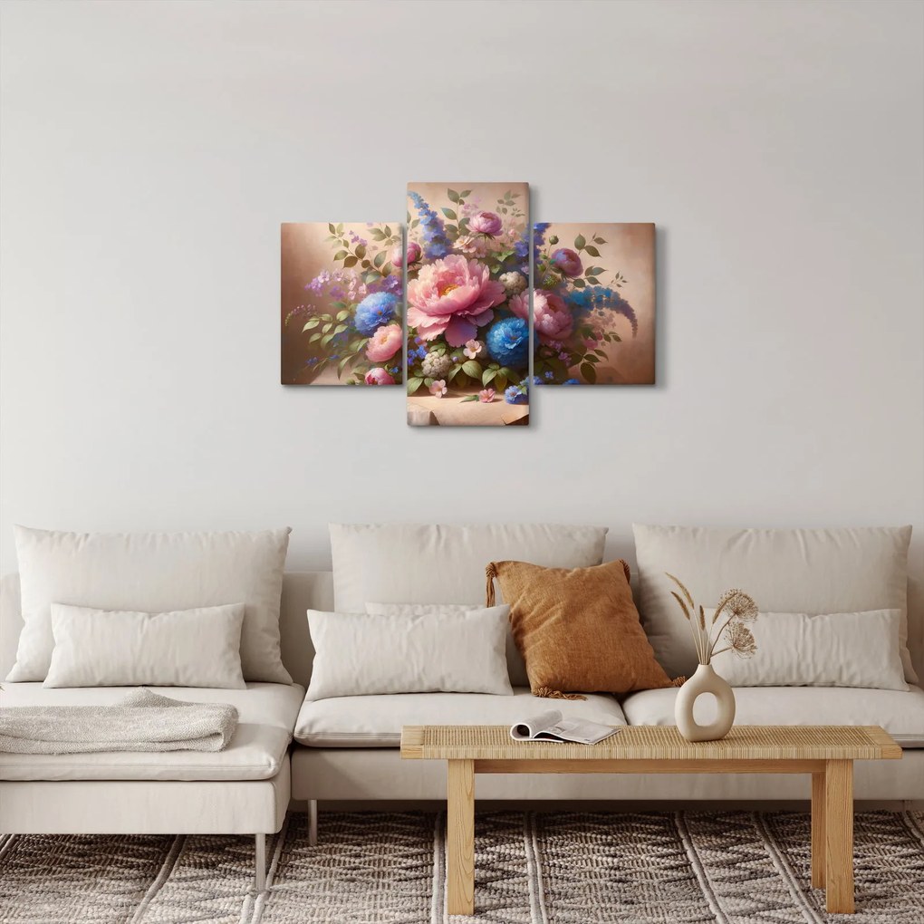Obraz - Stôl plný kvetov (90x60 cm)