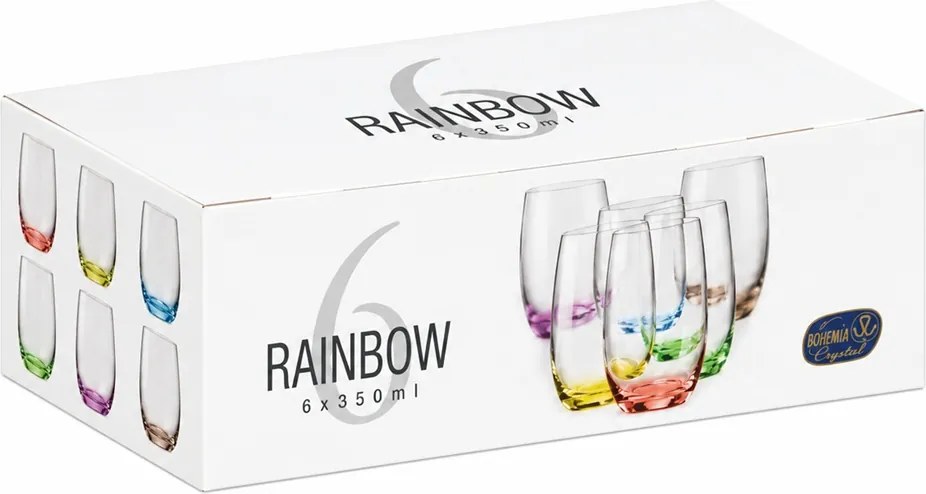 Crystalex Farebné poháre Club Rainbow 300 ml 6 ks