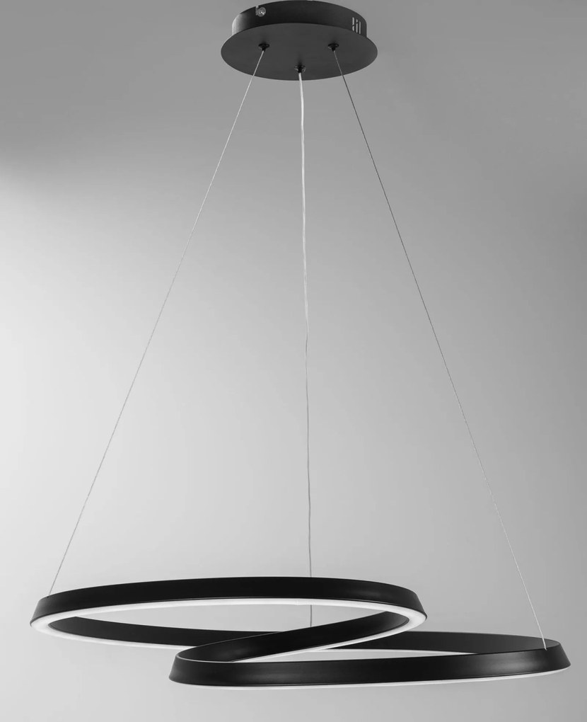 Stropné LED svietidlo HAZELNUT 70W - čierne + ovládač