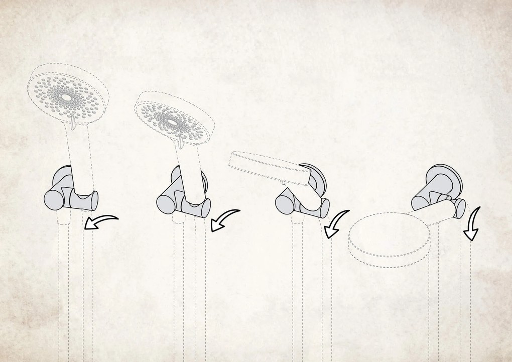 Deante Cascada, okrúhle uhlové pripojenie s nastaviteľným uhlom sklonu, chrómová, NAC_057K