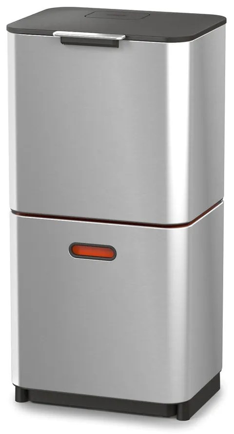 Oceľový odpadkový kôš na triedený odpad v striebornej farbe 60 l Totem Max – Joseph Joseph