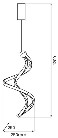 LED Luster na lanku COLIA LED/19W/230V čierna/zlatá