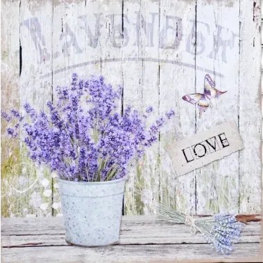 Obraz na plátne Levanduľa zátišie Love, 40x40 cm%
