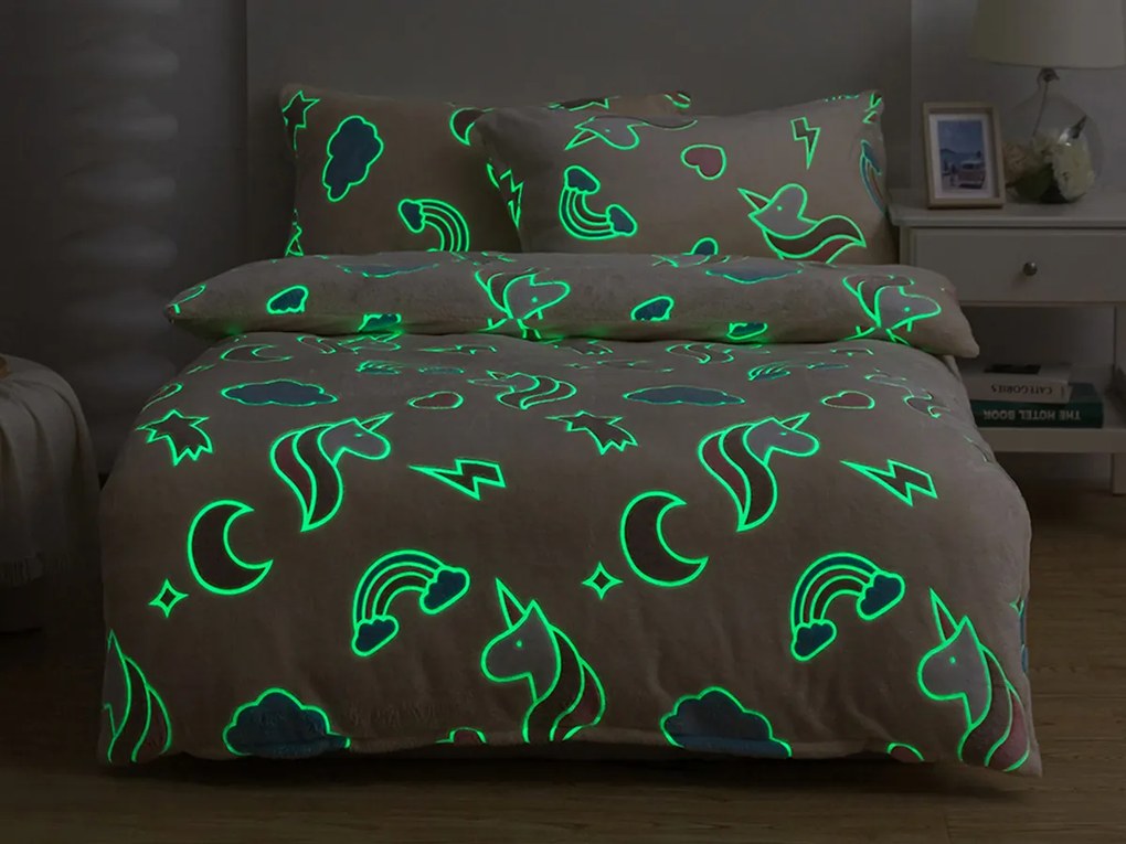 XPOSE® Mikroplyšové obliečky DUHA Exclusive (svietiaci efekt)