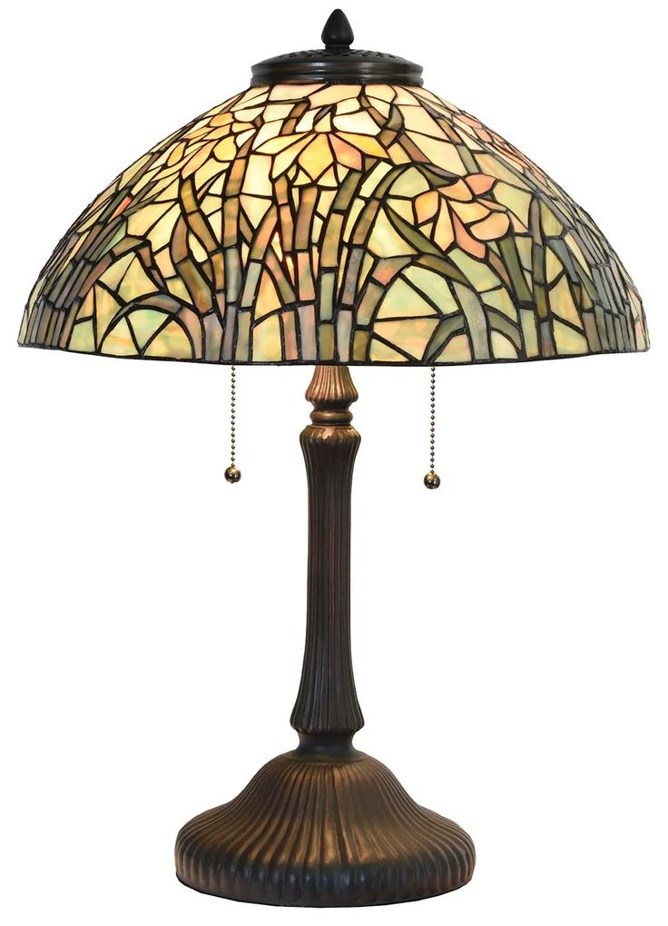 Stolná Tiffany lampa Aglaia - Ø 40 * 60 cm E27 / max 3 * 60W