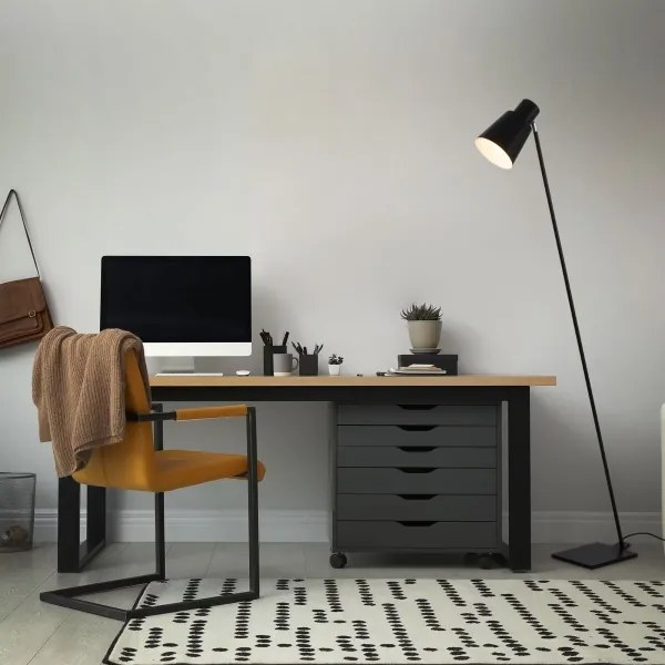 Brilo - Stojacia lampa 1xE27/10W/230V čierna