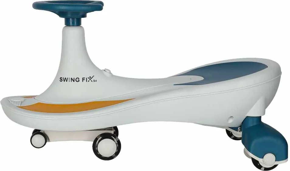 KIK Gravitačné vozidlo Swing Fix S4 s LED kolesami a hudbou, 76 cm, modro-biela