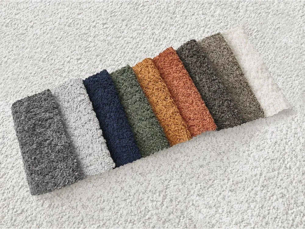 Biela rohová pohovka z textílie buklé (ľavý roh/s leňoškou) Azra – Bobochic Paris