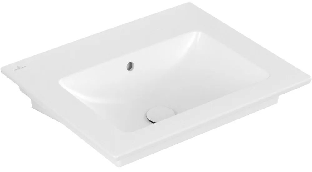 VILLEROY & BOCH Venticello závesné umývadlo bez otvoru, s prepadom, 600 x 500 mm, Stone White, s povrchom CeramicPlus, 412462RW