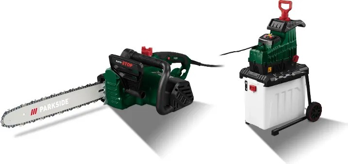 Parkside®  Elektrická reťazová píla Peks 2200 A1 + Valcový drvič PWH 2800 C3  (800009914)