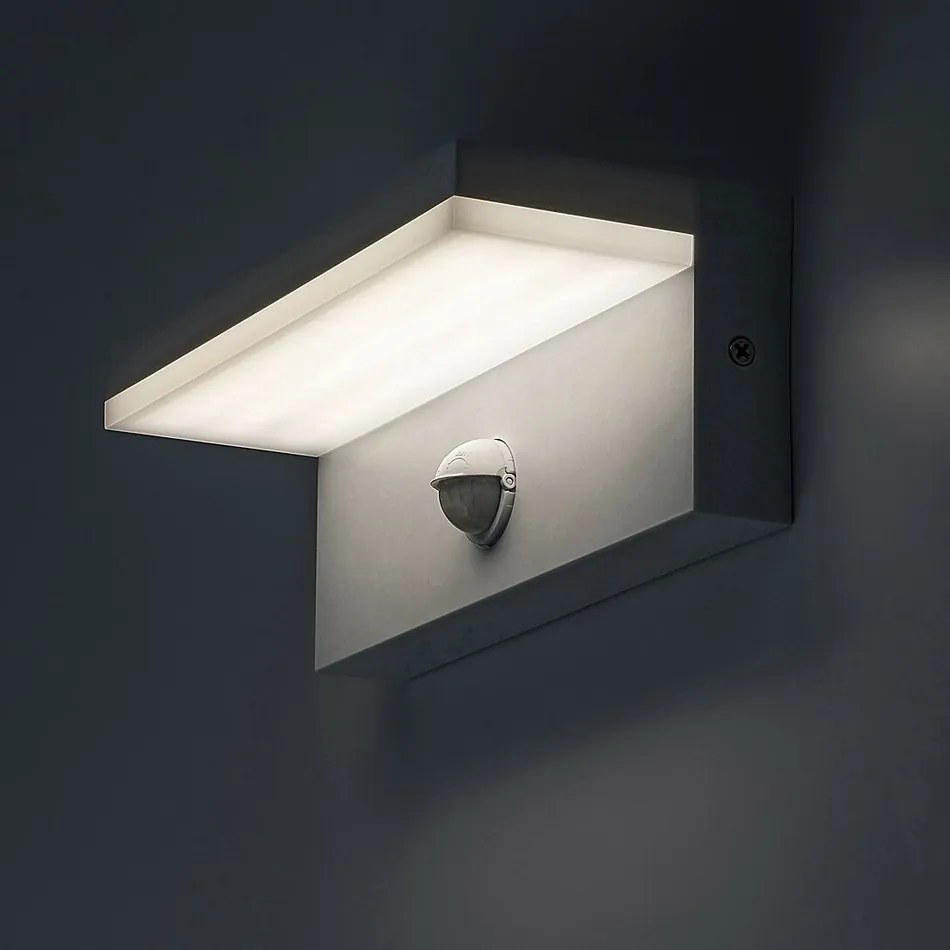 Rabalux 77116 vonkajšie nástenné LED svietidlo Zaragoza, so senzorom, 9W, IP54, biela