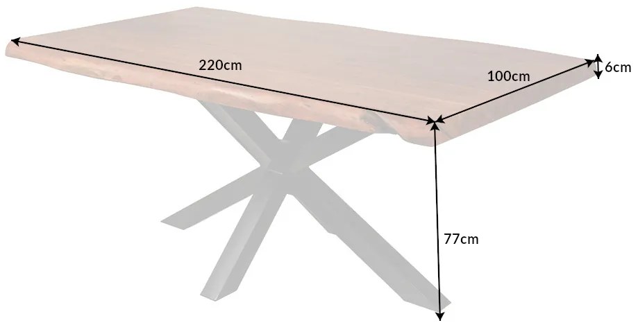 Dizajnový jedálenský stôl Massive Nature 220 cm akácia