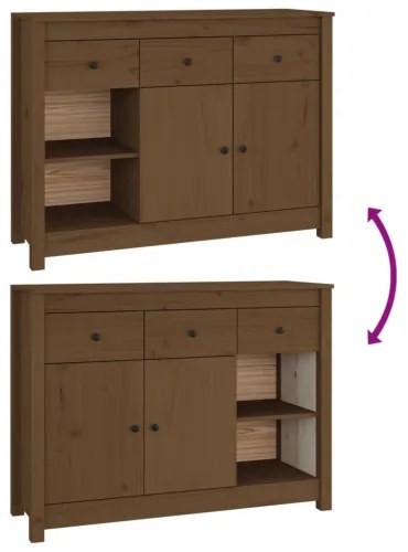 vidaXL Komoda medovo-hnedá 100x35x74 cm masívne borovicové drevo-