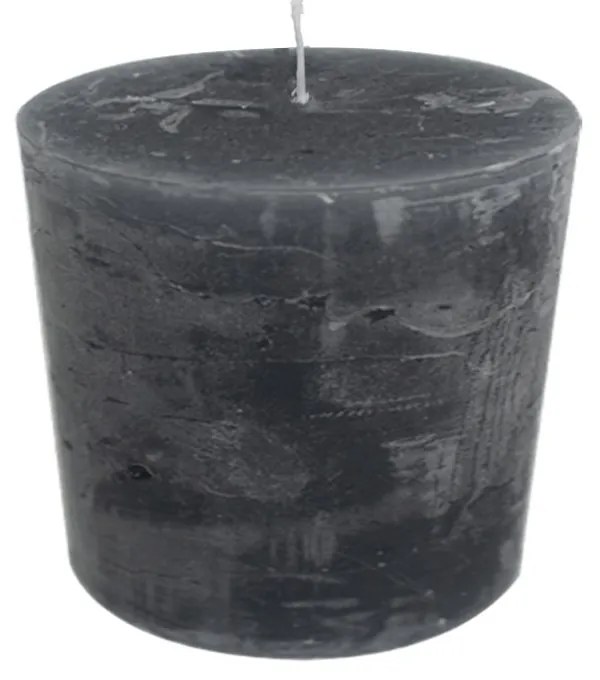 Tmavo šedá nevonná sviečka L valec - Ø 10*10cm