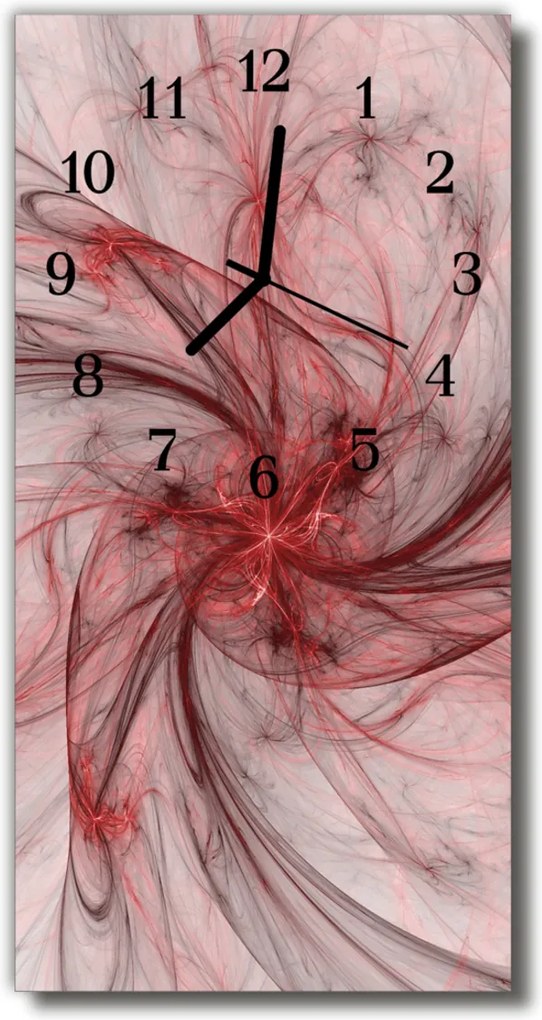 Sklenené hodiny vertikálne  Umenie Červená abstraktné