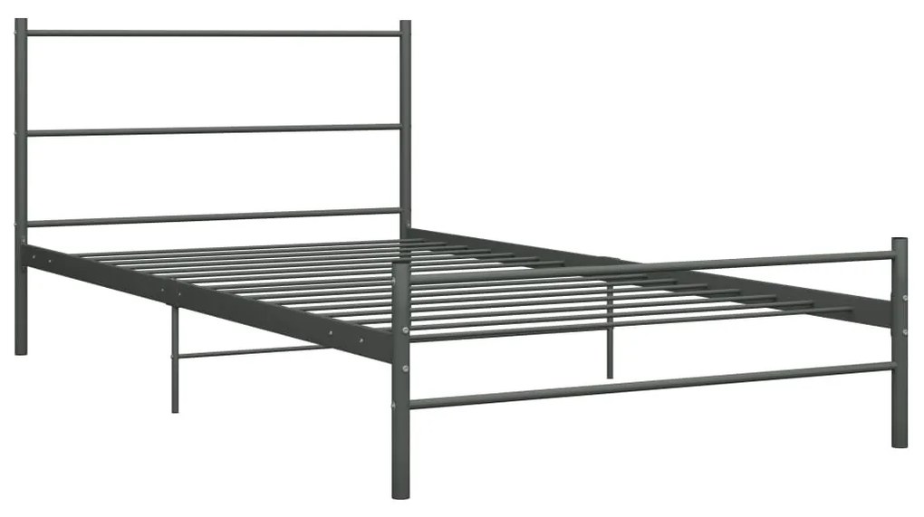 vidaXL Posteľný rám, sivý, kov 90x200 cm