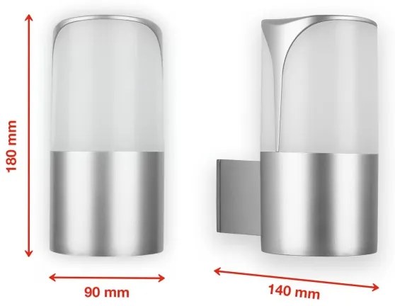 Briloner 320304TF - Vonkajšie nástenné svietidlo 1xE27/12W/230V IP44 strieborné