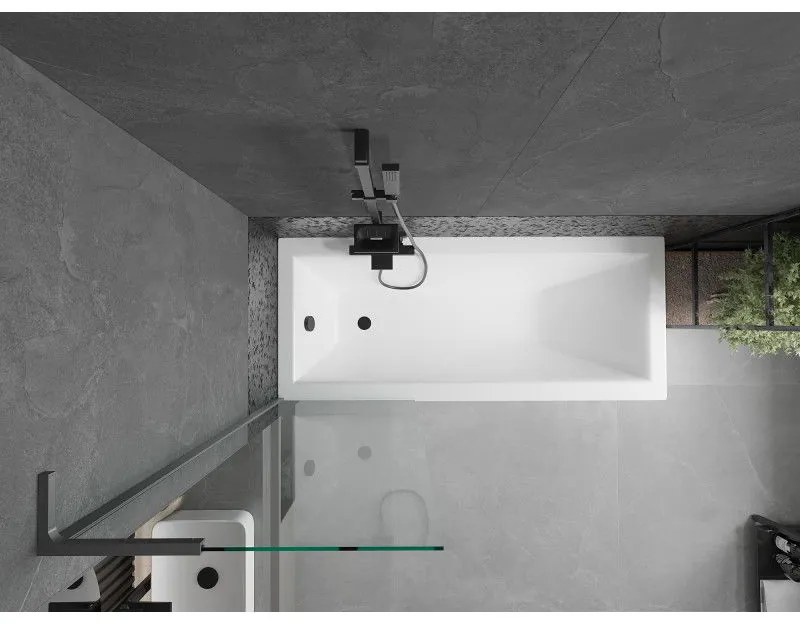 Mexen Next L, 1-krídlová vaňová zástena 60 x 150 cm, 6mm číre sklo, grafitový profil, 895-060-000-03-00-95