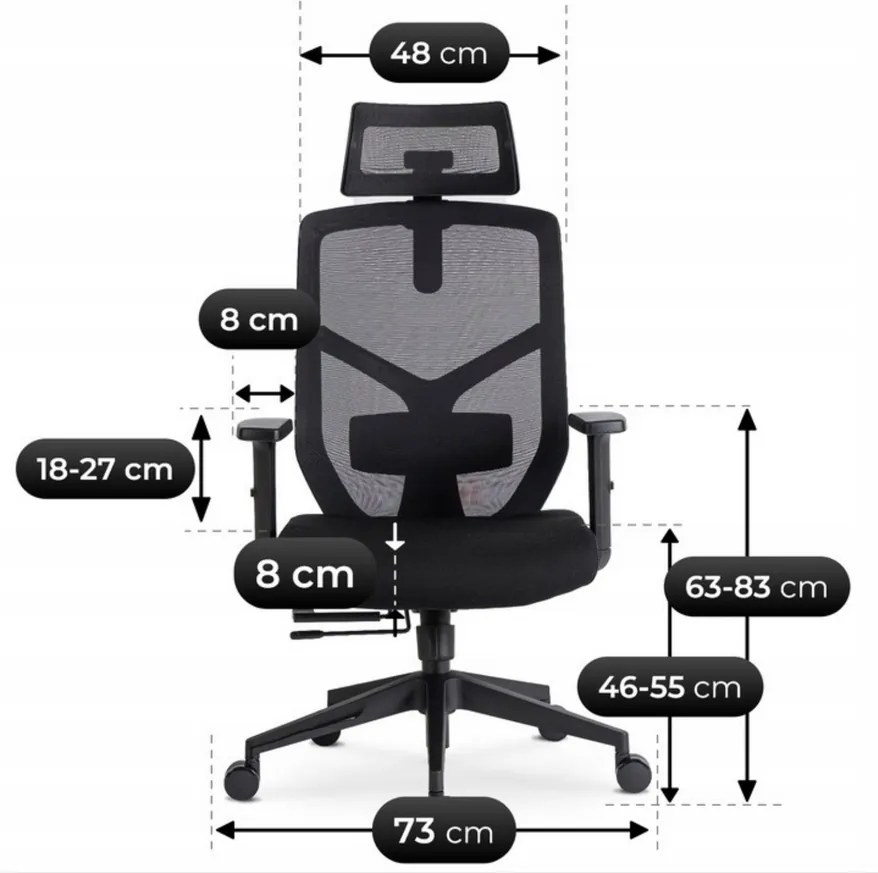 Kancelárske kreslo ergonomické otočné FLORIDA čierne