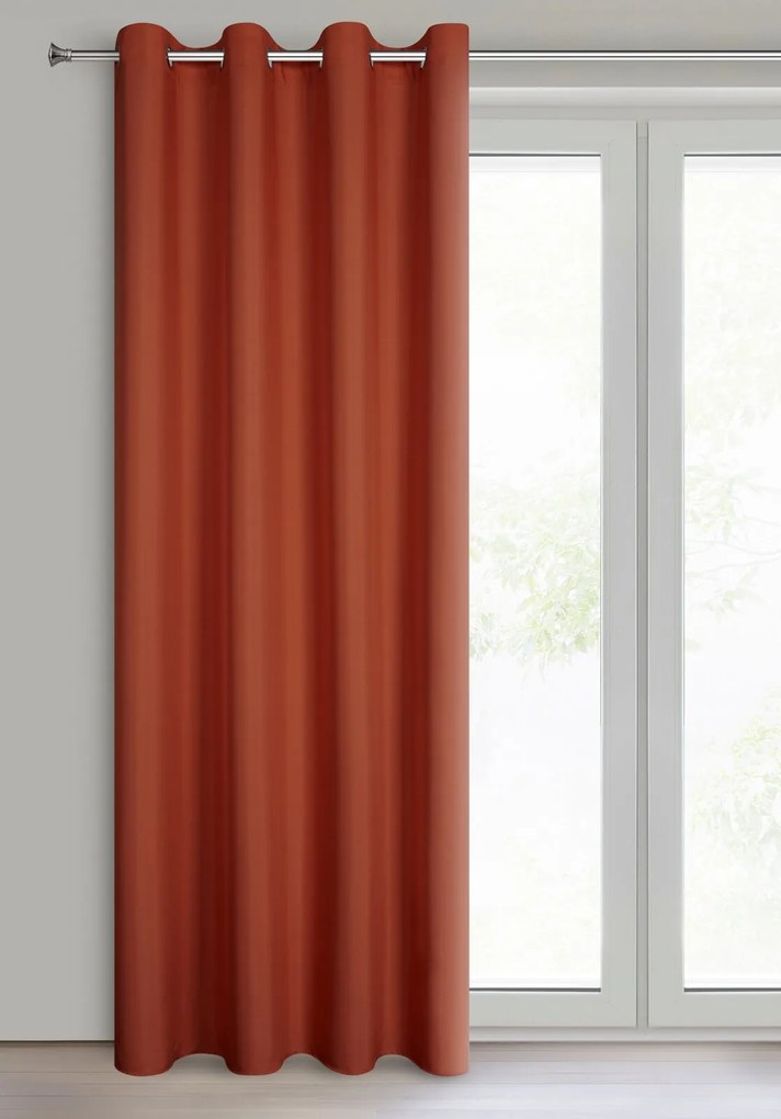 ZÁVES NA KRÚŽKOCH RITA 140X250 CM TEHLOVÁ