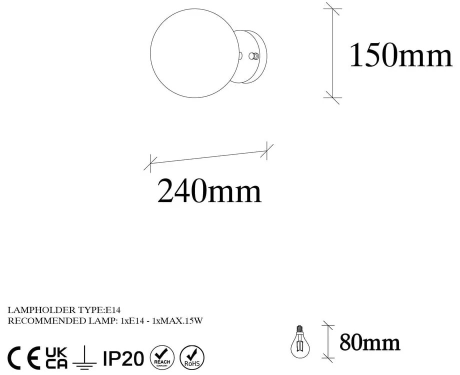 Čierno-biele nástenné svietidlo ø 15 cm Atmaca – Opviq lights