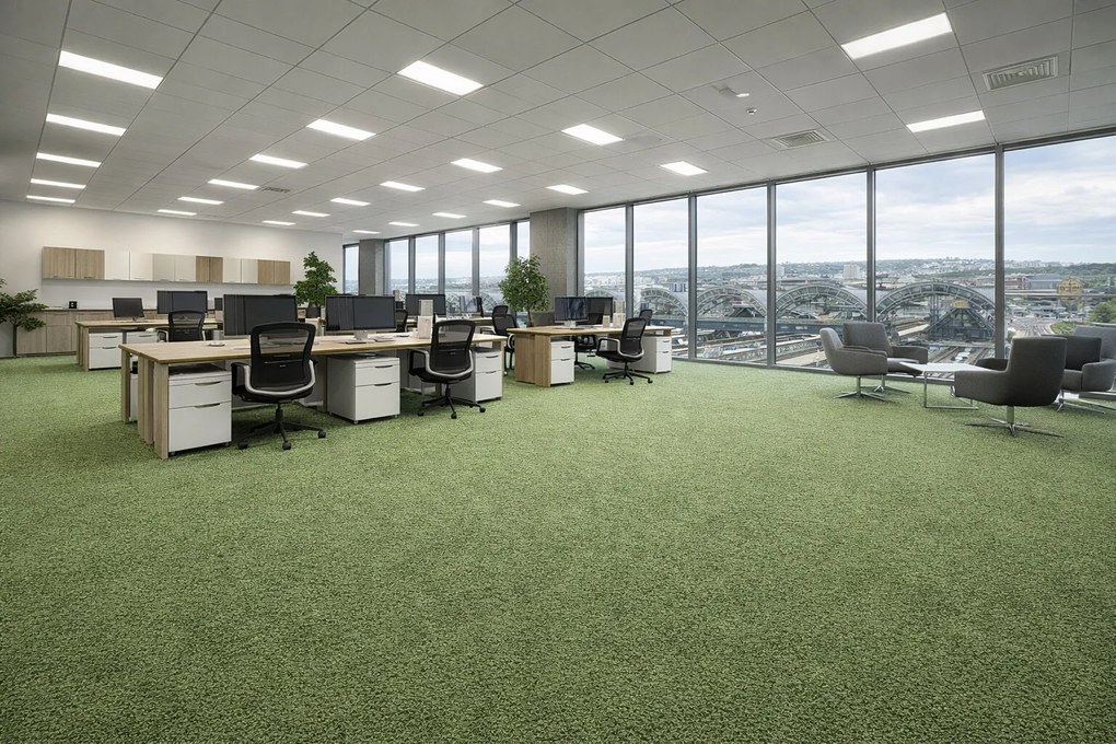 Metrážny koberec e-blitz 21, na mieru, šíře 4m, zelená, ab (mriežka), chodba / predsieň, ITC