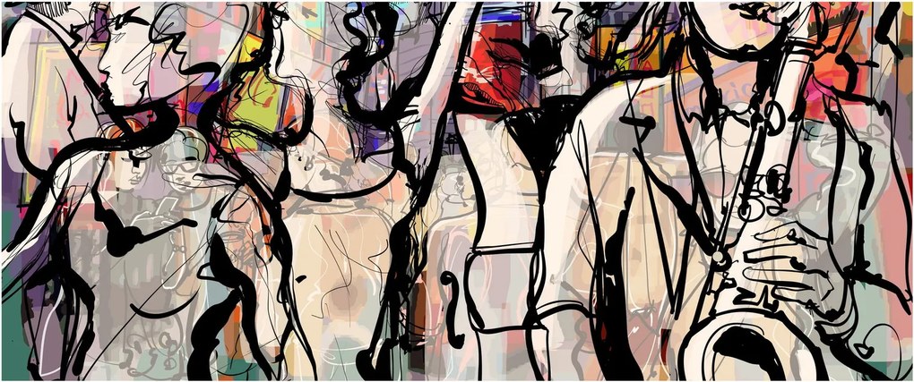 Obraz - Jazzová noc (120x50 cm)