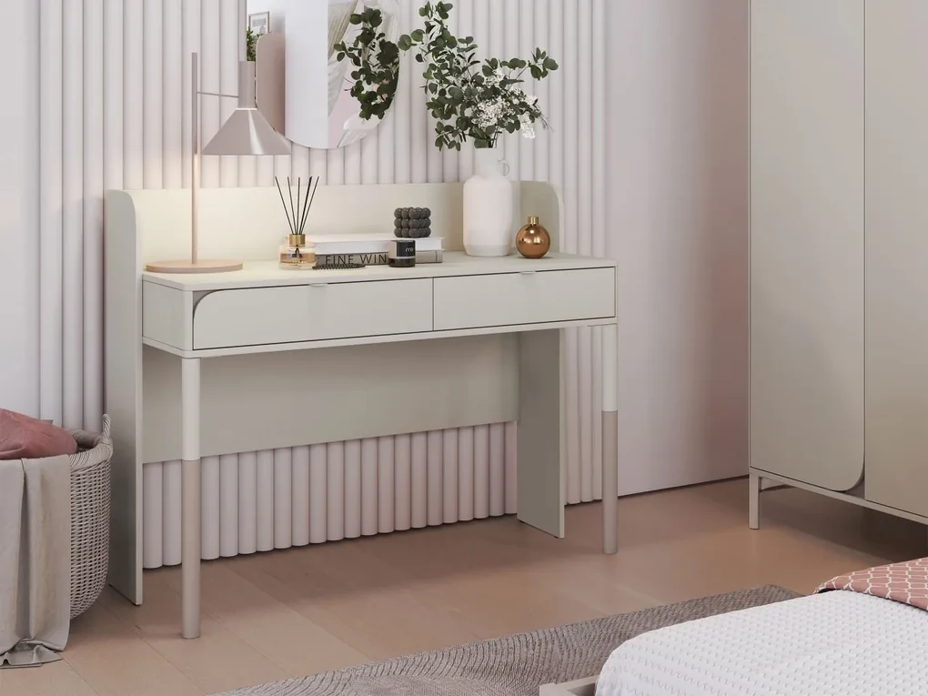 Písací stôl 2S Harmony HR-03, Farby: kašmír/kašmír + hnedá