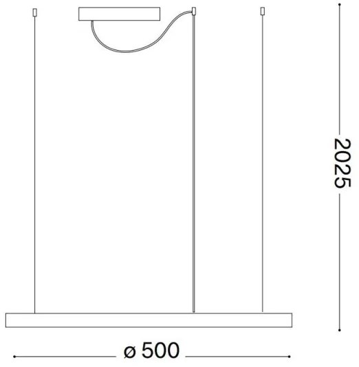 Ideal Lux - LED závesný luster na lanku ORACLE SLIM LED/29W/230V 3000K, priemer 50 cm, čierna