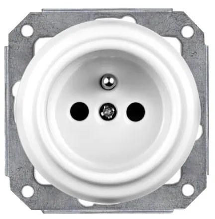 Elhard Okrúhla keramická zásuvka, biela KV2000W