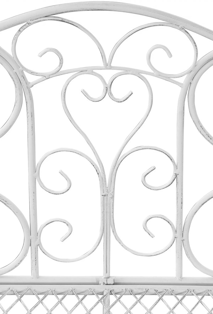 Rustikálna kovová lavička Tar - Biela antik