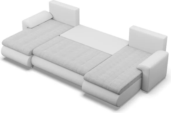 Sedacia súprava FORESTA ULL v tvare U sivá / biela