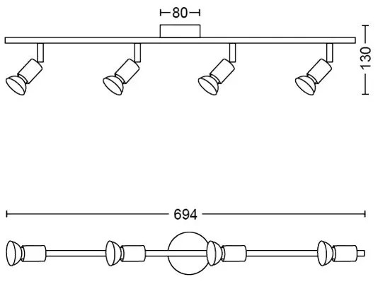Philips - Bodové svietidlo LIMBALI 4xGU10/50W/230V čierna