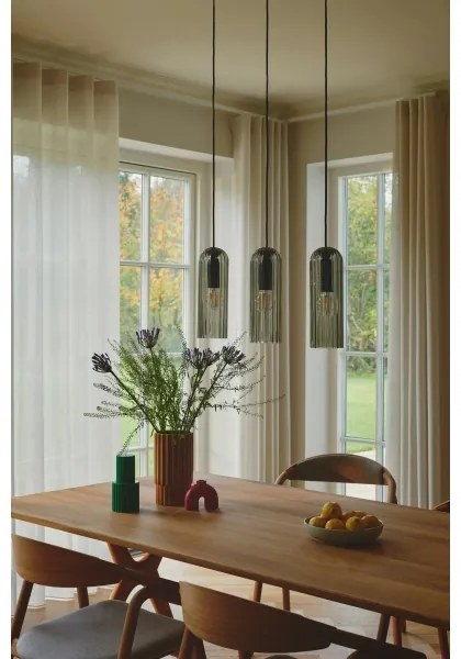 Nordlux - Luster na lanku MIELLA 3xE27/25W/230V čierny/dymový