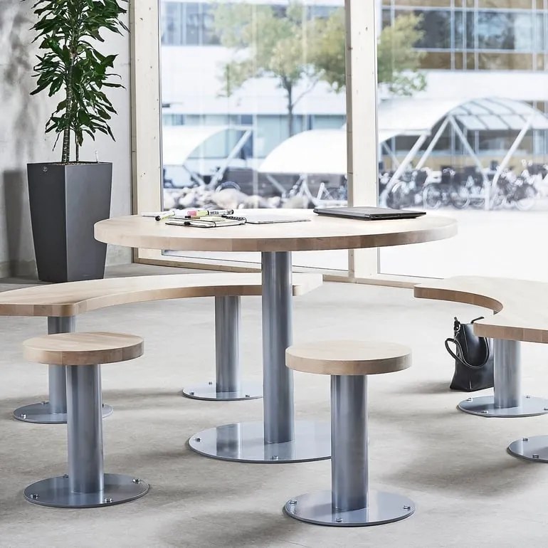 Jedálenský stôl UNITE, Ø 1200 mm, breza