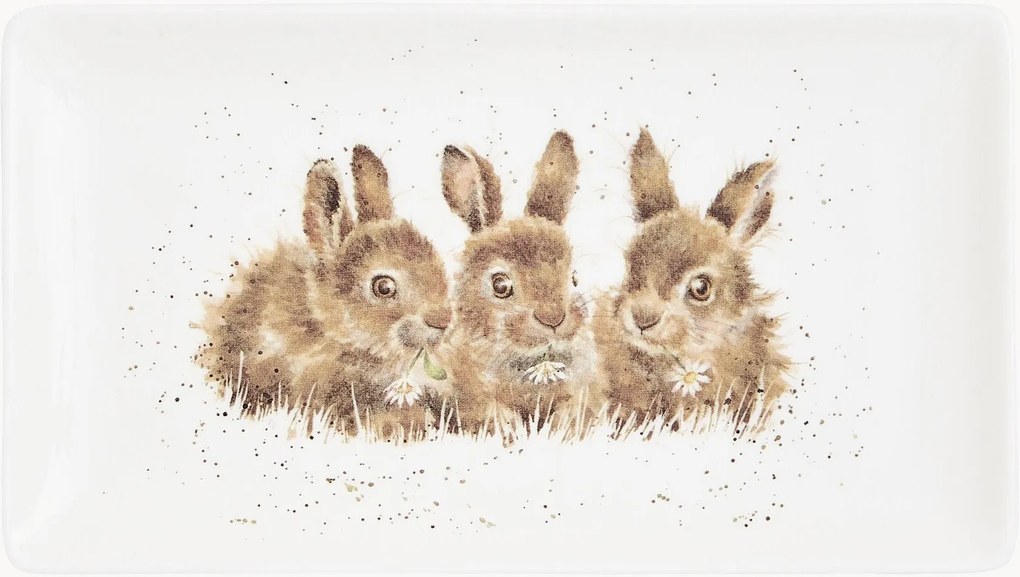Servírovací podnos z jemného kostného porcelánu Rabbits