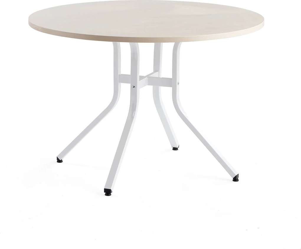 Stôl Various, Ø1100x740 mm, biela, breza